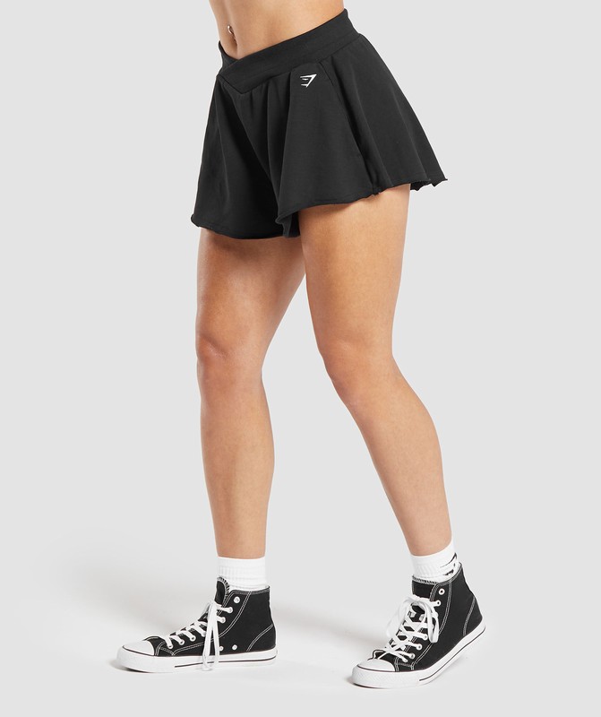 Gymshark Lifting Crossover Cotton Shorts Black | 35910TYUE