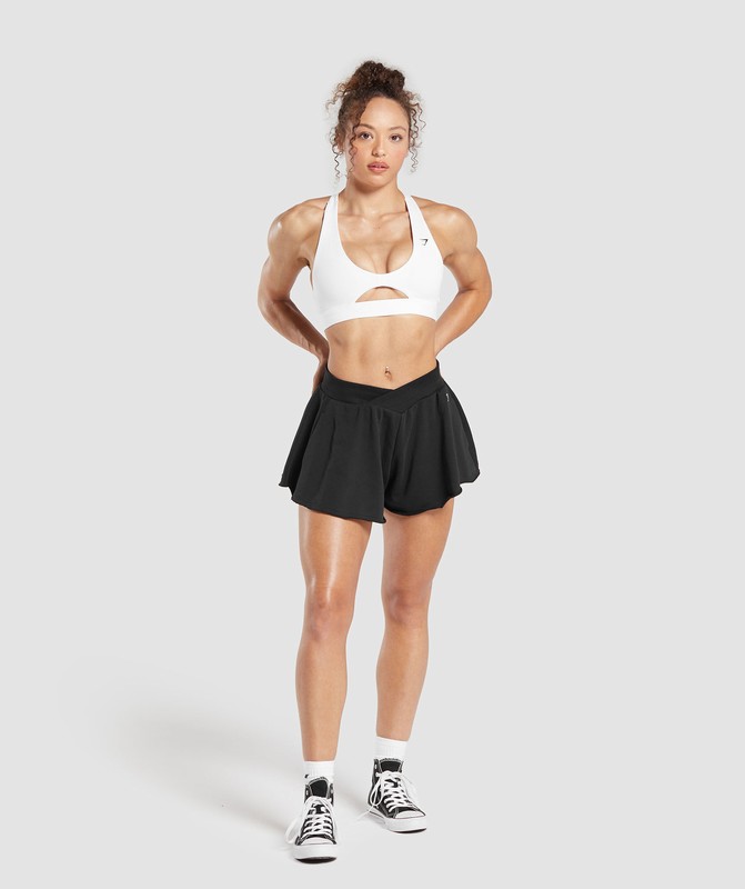 Gymshark Lifting Crossover Cotton Shorts Black | 35910TYUE