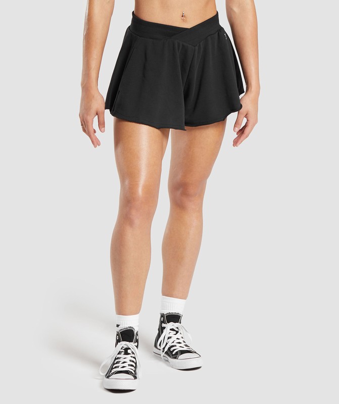 Gymshark Lifting Crossover Cotton Shorts Black | 35910TYUE