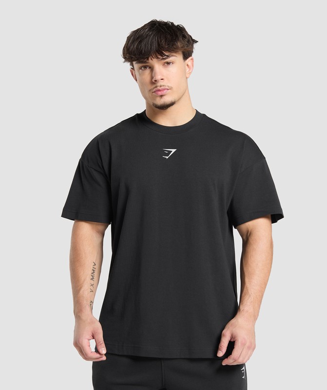 Gymshark Lifting Essential Arabic Oversized Graphic T-Shirt Black | 03629QBYC