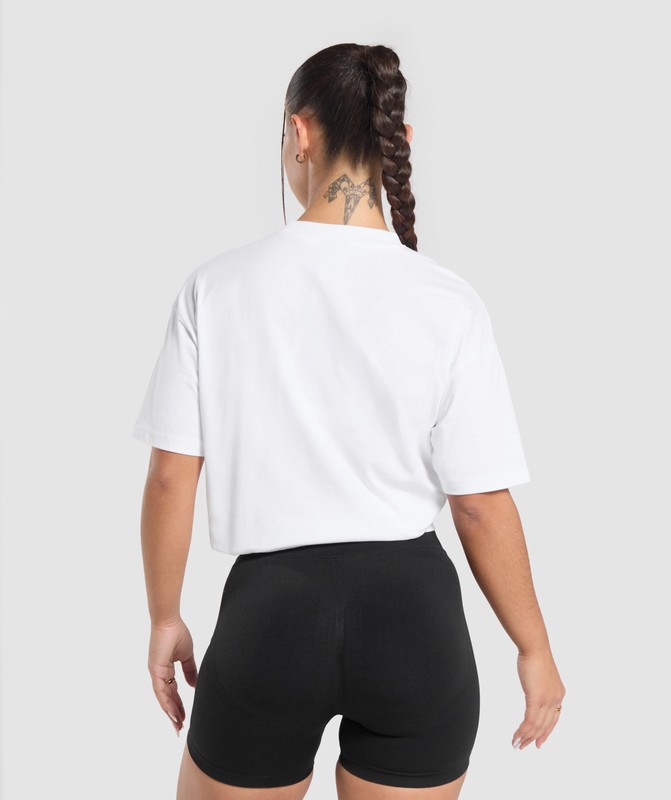 Gymshark Lifting Essentials Oversized T-Shirt White | 84725XGPQ