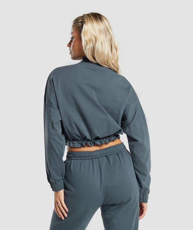 Gymshark Lifting Lightweight 1/4 Zip Pullover Titanium Blue | 61720SRZQ