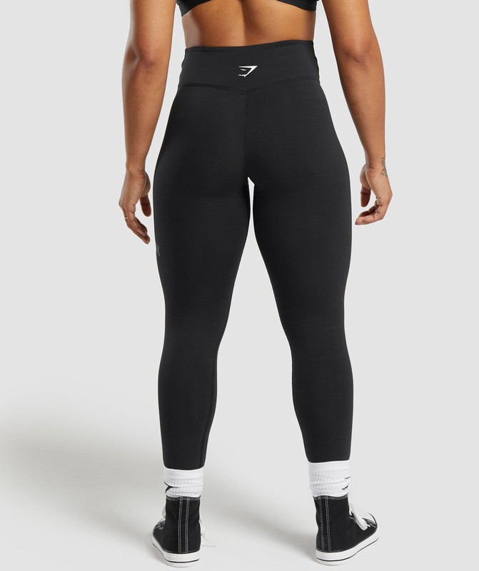 Gymshark Lifting Logo Leggings Black | 24195DZJG
