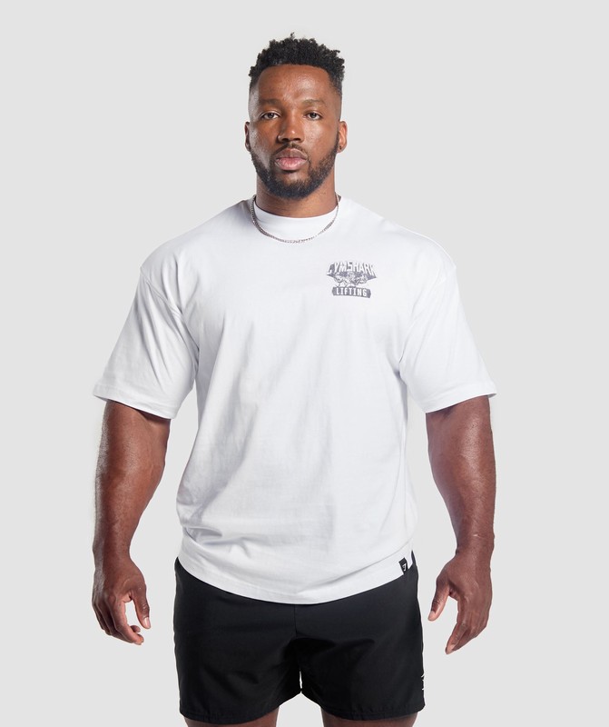 Gymshark Lifting Man T-Shirt White | 87215PABR