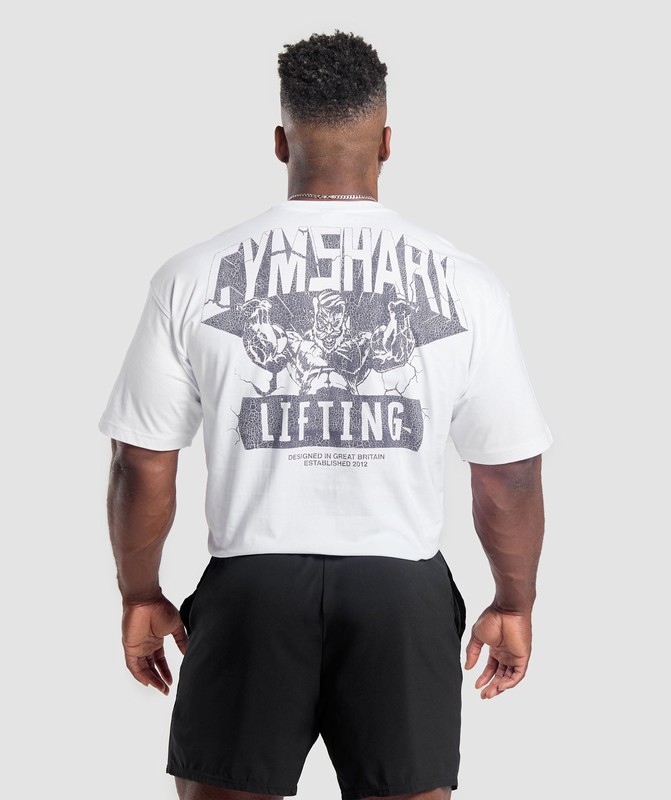 Gymshark Lifting Man T-Shirt White | 87215PABR