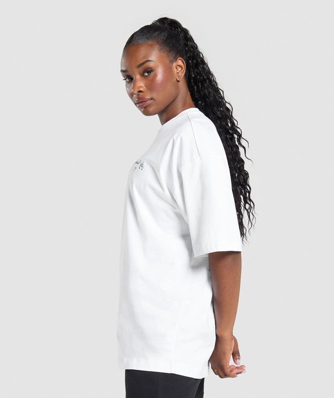 Gymshark Lifting OS Baggy Tee GFX White | 17368OLRG