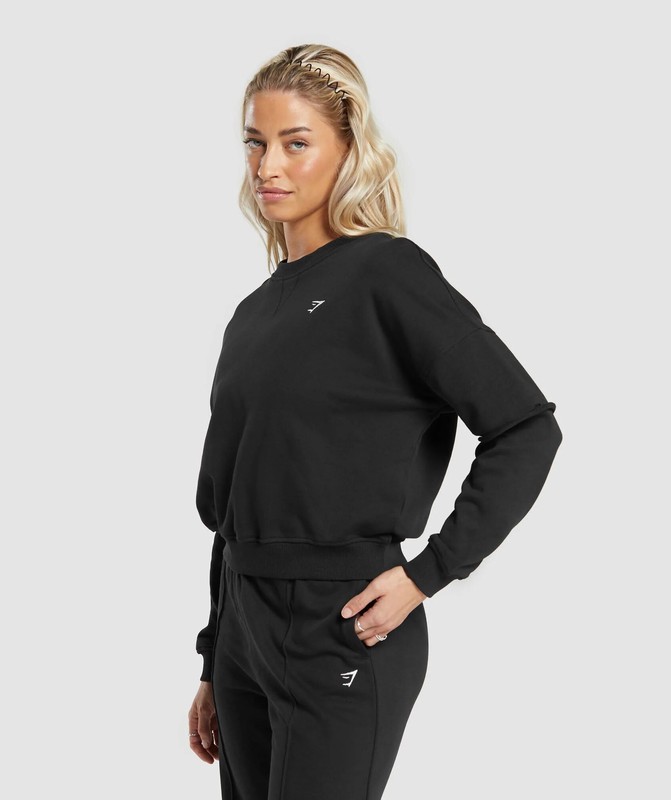 Gymshark Lifting Oversized Sweatshirt Black | 06295PUFE
