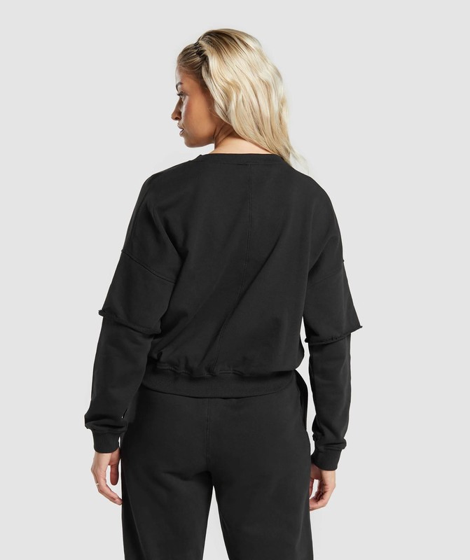 Gymshark Lifting Oversized Sweatshirt Black | 06295PUFE