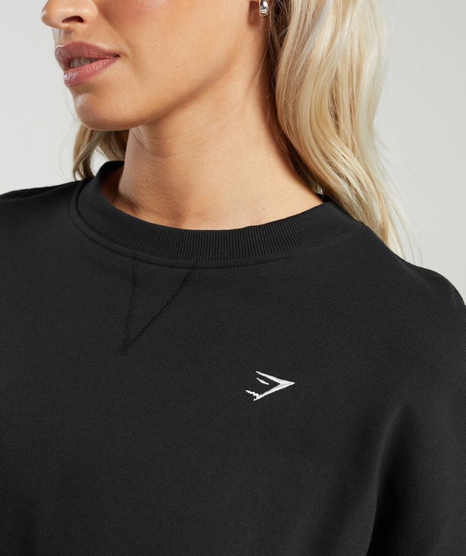 Gymshark Lifting Oversized Sweatshirt Black | 06295PUFE