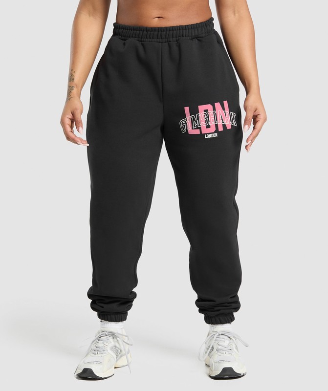 Gymshark London City Graphic Jogger Black | 76412QTIJ