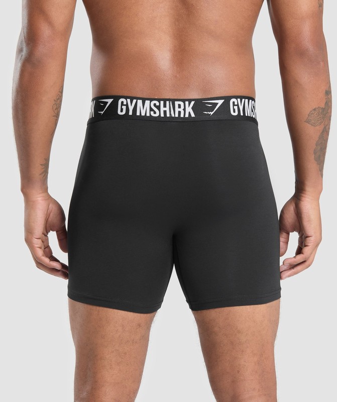 Gymshark Long Boxer Brief 3Pk Black / Black / Black | 64079RTSE
