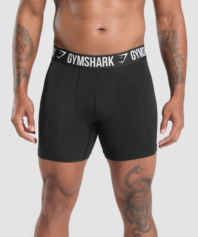 Gymshark Long Boxer Brief 3Pk Black / Black / Black | 64079RTSE