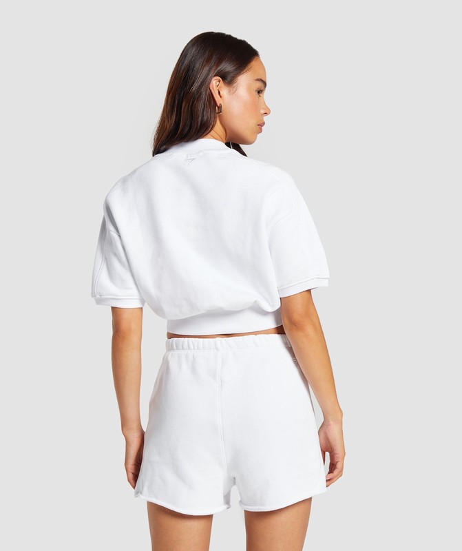 Gymshark Loopback Sweat Pullover White | 85269HCEY