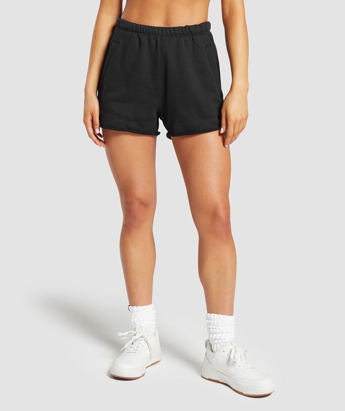 Gymshark Loopback Sweat Shorts Black | 43015XNID