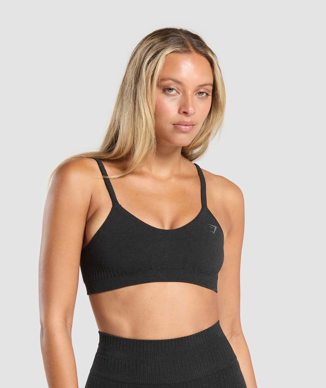 Gymshark Luxe Seamless Bralette Coal Marl | 95802ZVED