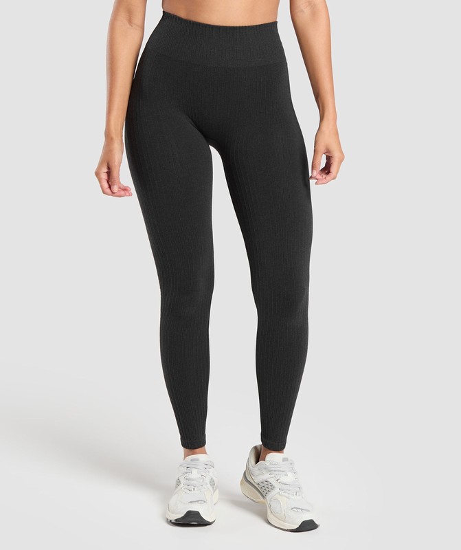 Gymshark Luxe Seamless Leggings Coal Marl | 65130YCZX