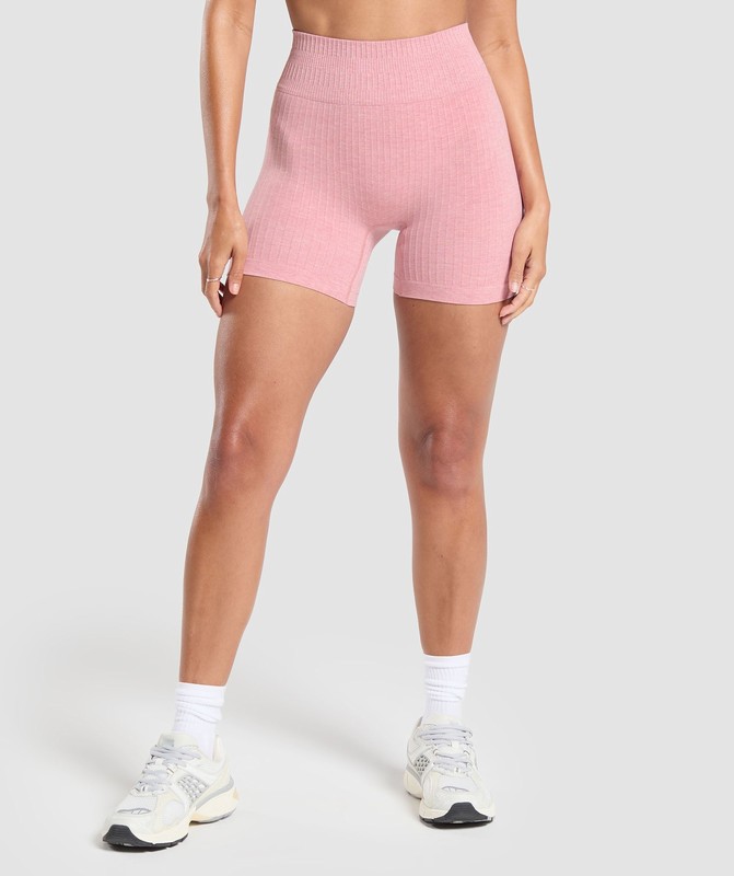 Gymshark Luxe Seamless Shorts Cosy Pink Marl | 36947KBSR