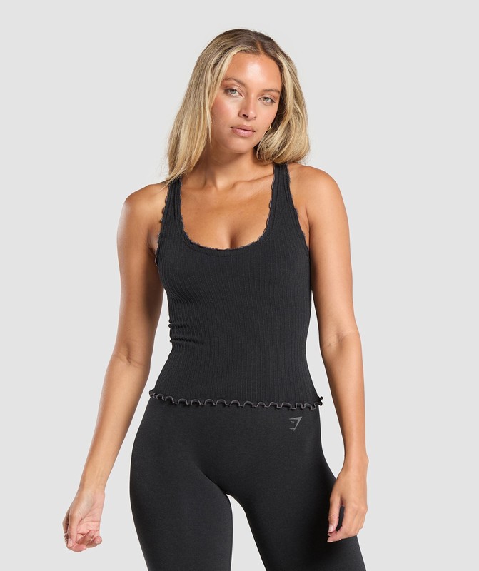 Gymshark Luxe Seamless Tank Coal Marl | 20791VNKU