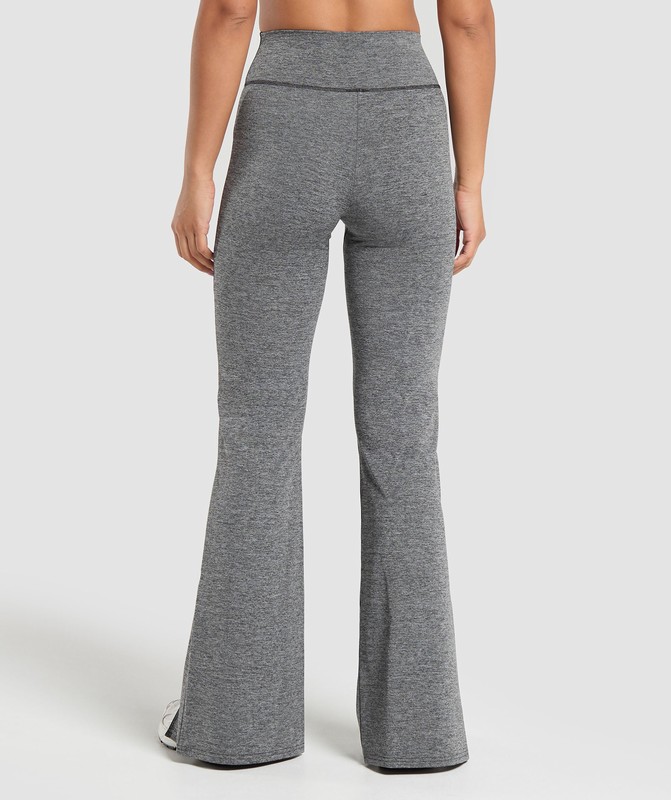 Gymshark Marl Flared Leggings Black | 29508FBZJ