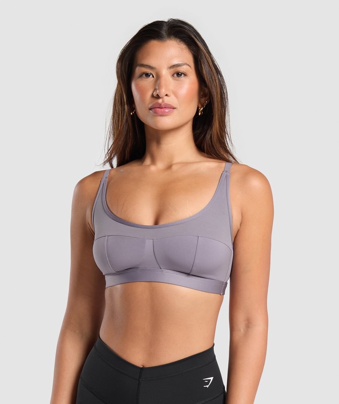 Gymshark Mesh Sports Bra Fog Purple | 26815TVPH