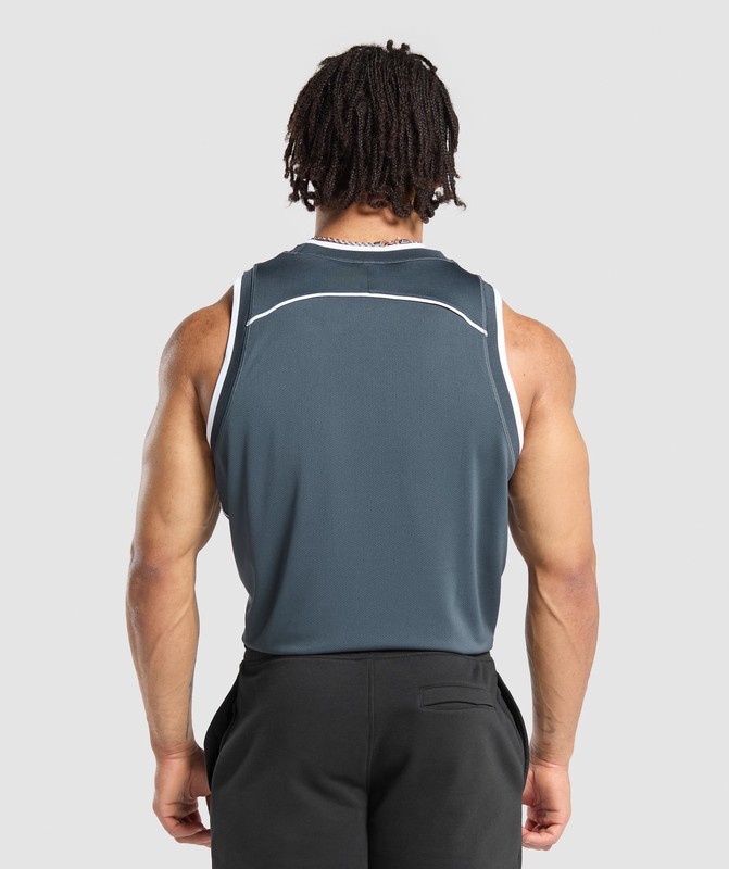 Gymshark Mesh Tank Titanium Blue | 64253CFGD