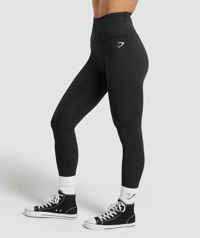 Gymshark Mesh Waistband Leggings Black | 71258NPBC