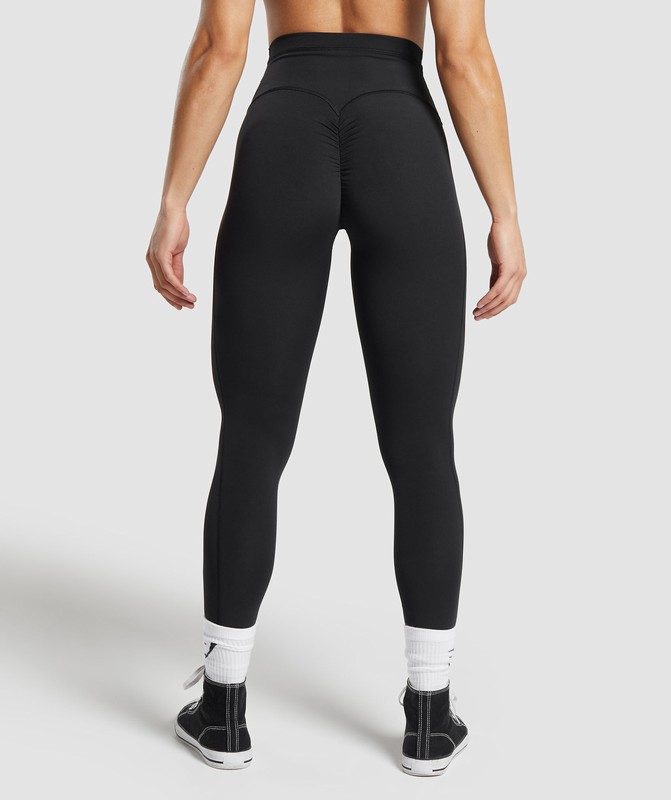 Gymshark Mesh Waistband Leggings Black | 71258NPBC