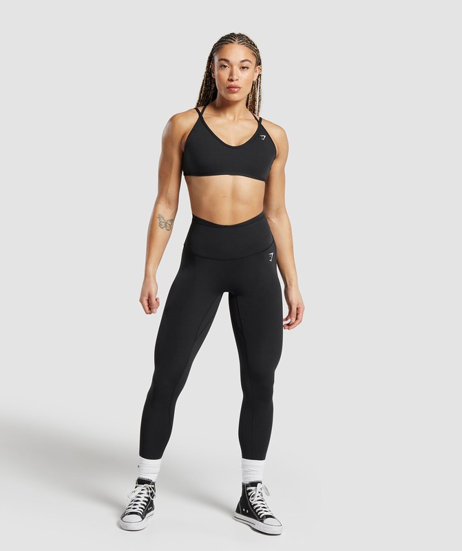 Gymshark Mesh Waistband Leggings Black | 71258NPBC