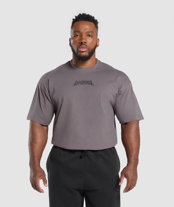 Gymshark Metal Lifting Graphic T-Shirt Brushed Purple | 57324DTVK