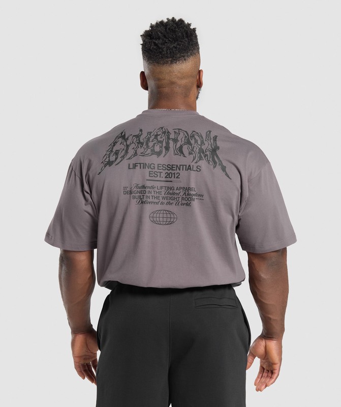 Gymshark Metal Lifting Graphic T-Shirt Brushed Purple | 57324DTVK