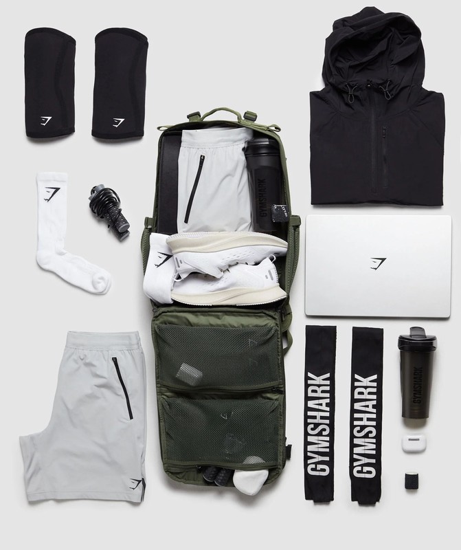 Gymshark Military Backpack Core Olive | 98452INYH