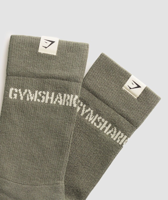 Gymshark Military Crew Sock Base Green | 03786IUTJ