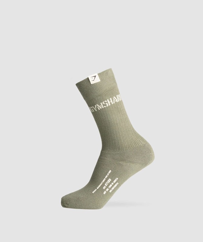 Gymshark Military Crew Sock Base Green | 03786IUTJ