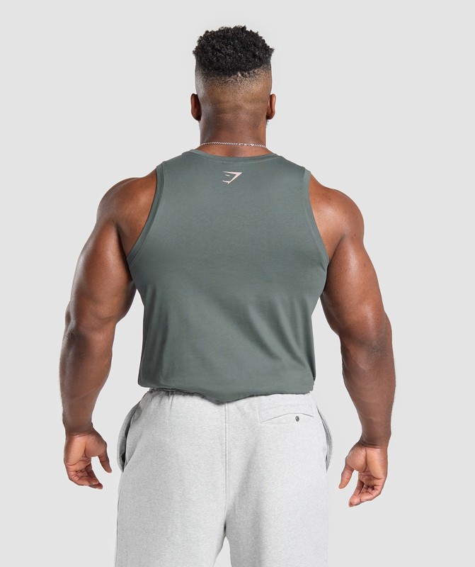 Gymshark Movin' Metal Graphic Tank Slate Teal | 95716WQMY