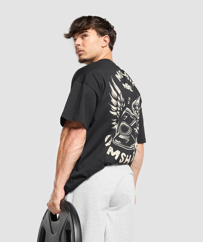 Gymshark Movin' Metal Graphic T-Shirt Black | 59403JONL