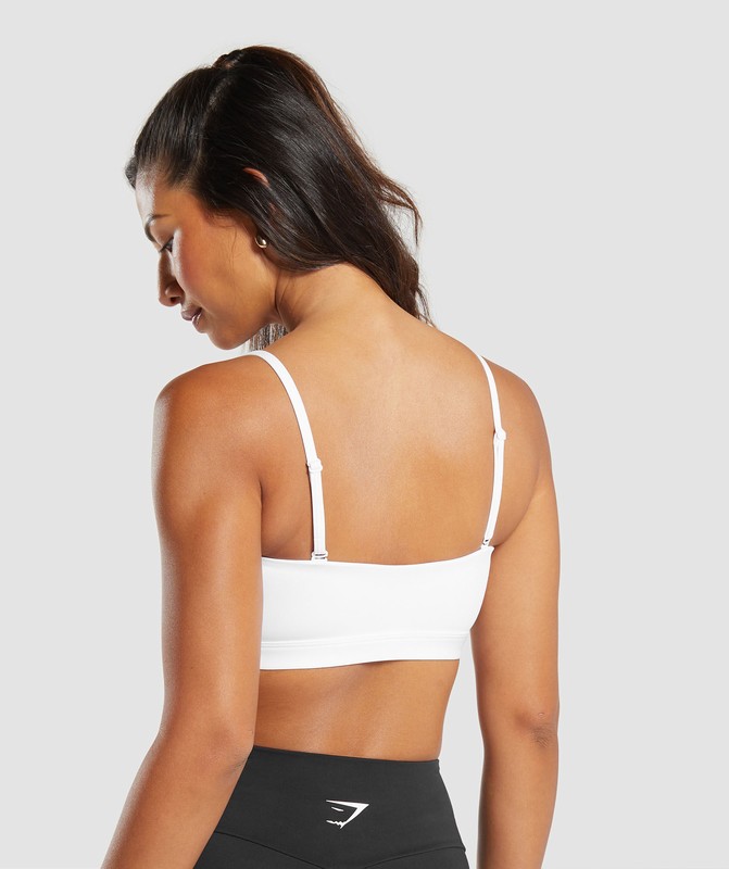Gymshark Multi Way Strap Bandeau Bra White | 89731VNTW