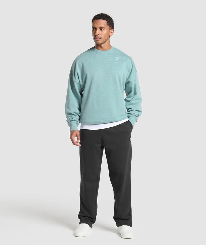 Gymshark Oversized Crest Crew Rest Blue | 16428XUEG