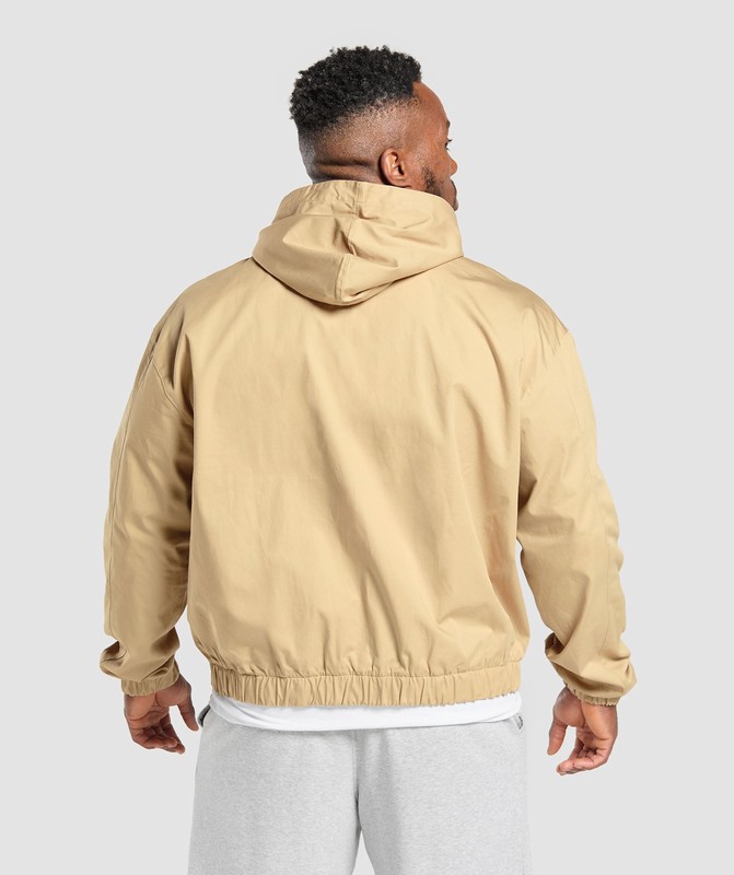 Gymshark Oversized Hooded Jacket Sand Beige | 97310BJSG