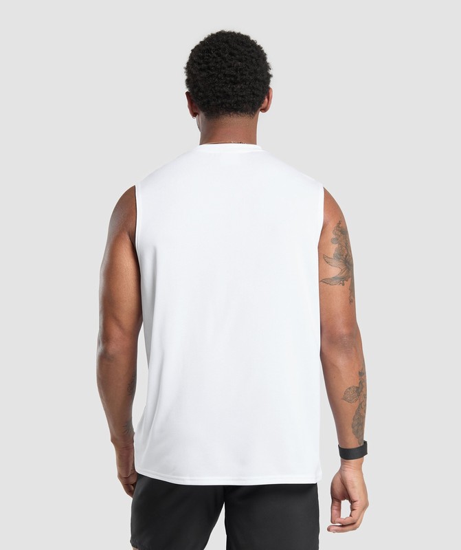 Gymshark Oversized Performance Tank White | 38076IGNW