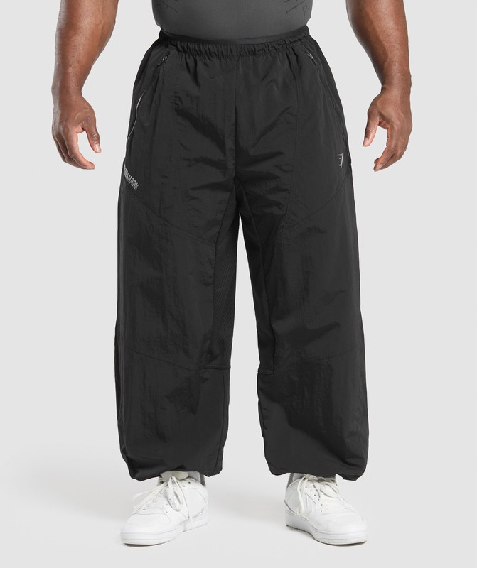 Gymshark Parachute Pants Black | 47936RJFB