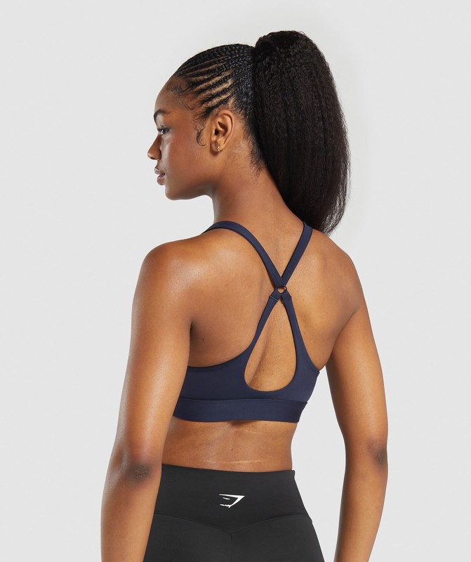 Gymshark Peek A Boo Sports Bra Heavy Blue | 80923CLSE