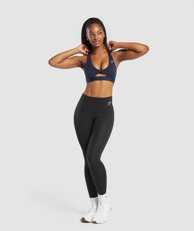 Gymshark Peek A Boo Sports Bra Heavy Blue | 80923CLSE