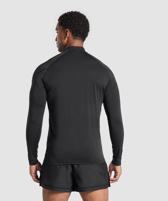 Gymshark Performance 1/4 Zip Black | 62159JDHC