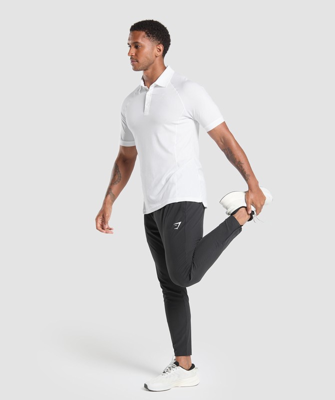 Gymshark Performance Polo Shirt 2 White | 25893CUXP