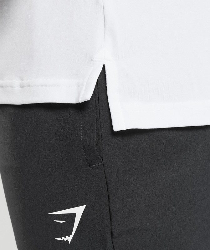 Gymshark Performance Polo Shirt 2 White | 25893CUXP