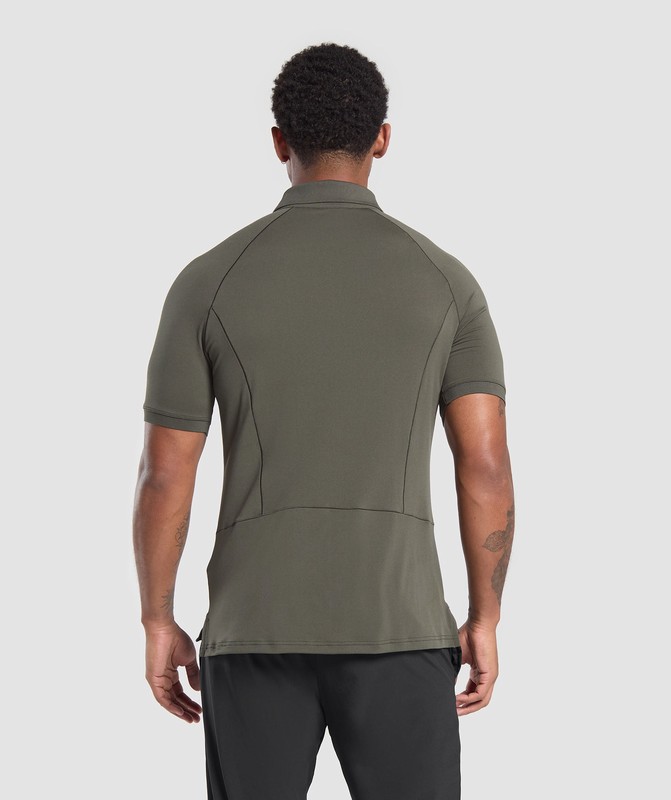 Gymshark Performance Polo Shirt Strength Green | 05934FKCD