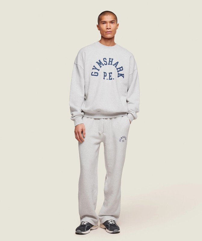 Gymshark Phys Ed Crew Light Grey Marl | 80943IOMN