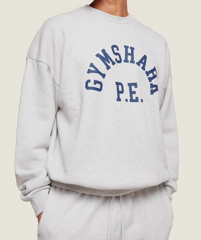Gymshark Phys Ed Crew Light Grey Marl | 80943IOMN