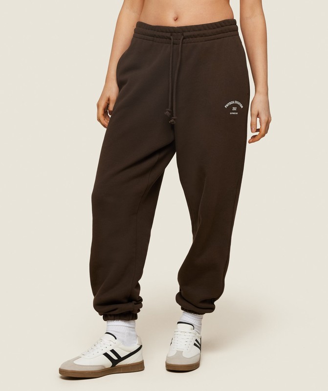 Gymshark Phys Ed Graphic Sweatpants Archive Brown | 31950BMXD