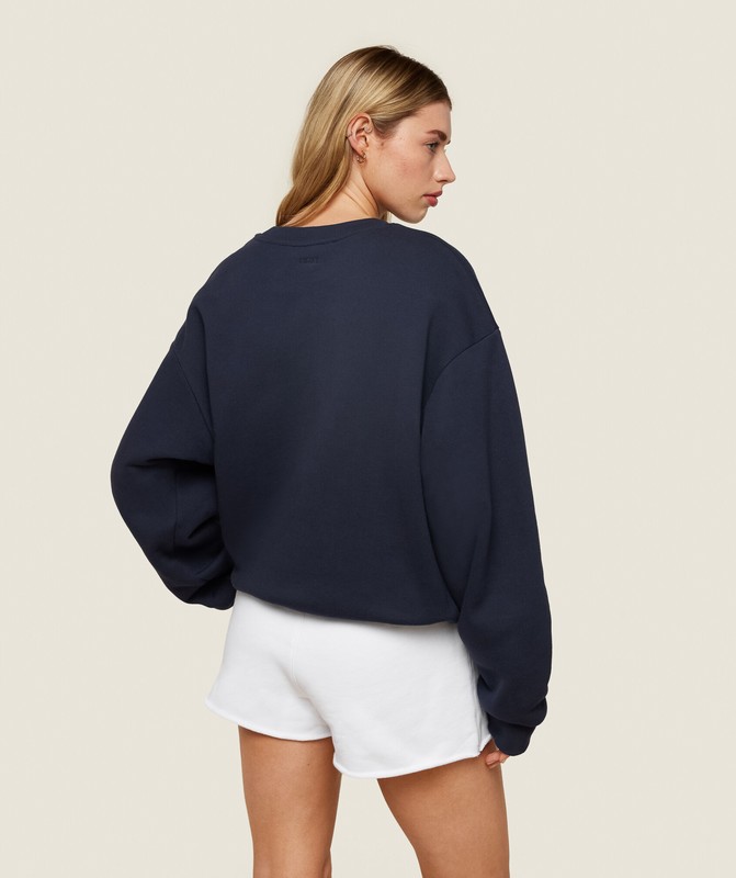 Gymshark Phys Ed Logo Sweatshirt Heavy Blue | 68417GBXW